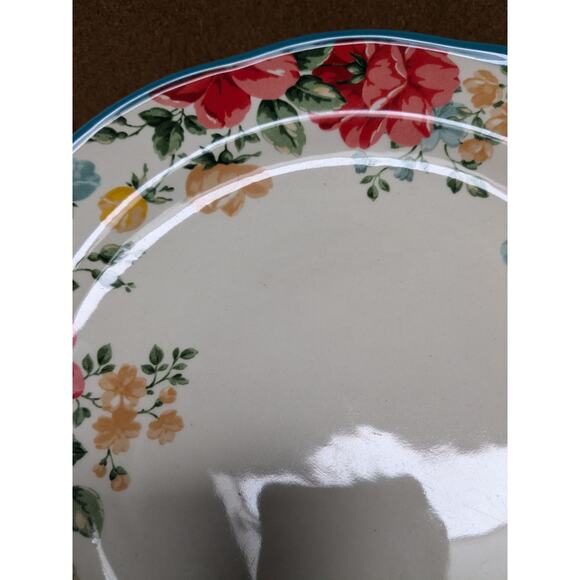 Pioneer Woman Vintage Floral Teal 10 3/8" stoneware single dinner plate only - Picture 11 of 11